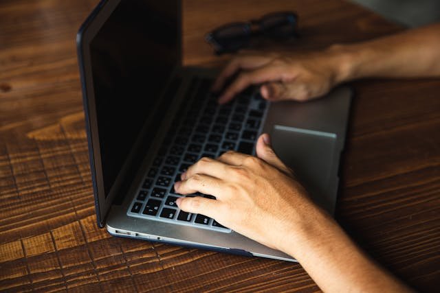 Man working on laptop