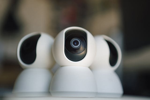 Image showing three security cameras